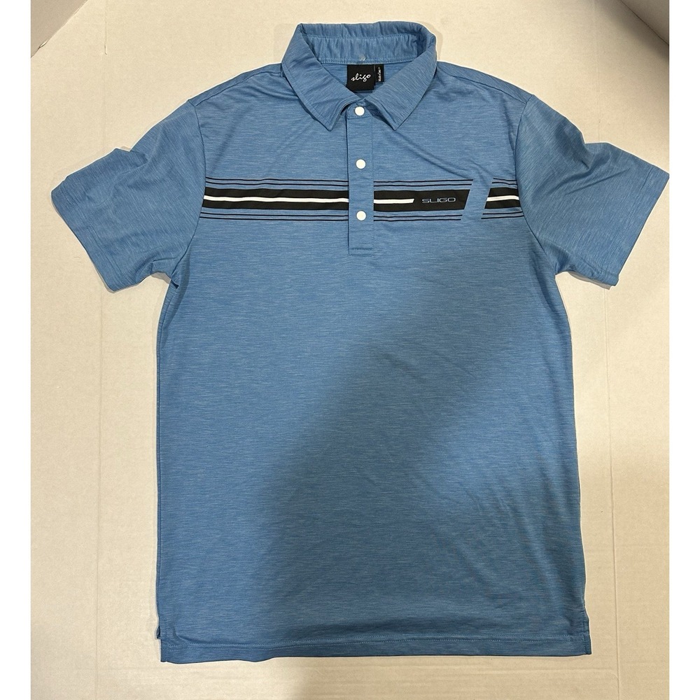 Sligo Golf Polo Blue short Sleeve Mens Small